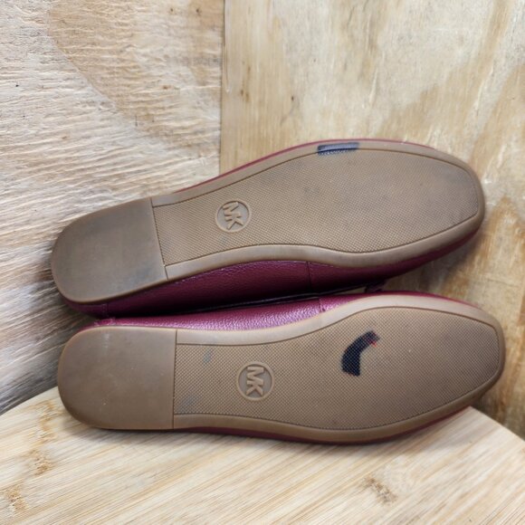Michael Kors May Moc Square Toe Leather Slip On Loafers Size 7.5 Shoes - Picture 9 of 9